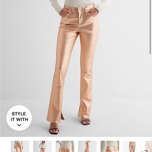Express Mid Rise Metallic Coated Skyscraper Jeans